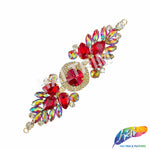 SALE! Fancy Colored Rhinestone Motif Applique on Metal Setting, YH-103