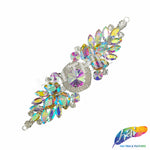 SALE! Fancy Colored Rhinestone Motif Applique on Metal Setting, YH-103