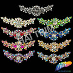 SALE! Fancy Rhinestone Flower Applique on Metal Setting, YH-104