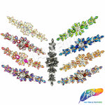 SALE! Fancy Rhinestone Flower Applique on Metal Setting, YH-104