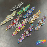SALE! Fancy Rhinestone Flower Applique on Metal Setting, YH-104