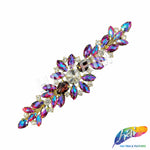 SALE! Fancy Rhinestone Flower Applique on Metal Setting, YH-104