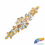 SALE! Fancy Rhinestone Flower Applique on Metal Setting, YH-104