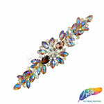 SALE! Fancy Rhinestone Flower Applique on Metal Setting, YH-104
