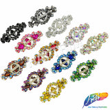 SALE! Fancy Colored Rhinestone Motif Applique on Metal Setting, YH-106