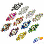 SALE! Fancy Colored Rhinestone Motif Applique on Metal Setting, YH-106