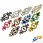 SALE! Fancy Colored Rhinestone Motif Applique on Metal Setting, YH-106