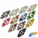SALE! Fancy Colored Rhinestone Motif Applique on Metal Setting, YH-106