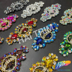 SALE! Fancy Colored Rhinestone Motif Applique on Metal Setting, YH-106