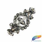 SALE! Fancy Colored Rhinestone Motif Applique on Metal Setting, YH-106