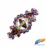 SALE! Fancy Colored Rhinestone Motif Applique on Metal Setting, YH-106