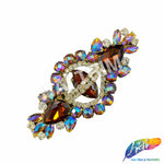 SALE! Fancy Colored Rhinestone Motif Applique on Metal Setting, YH-106
