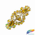 SALE! Fancy Colored Rhinestone Motif Applique on Metal Setting, YH-106