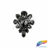 SALE! Fancy Teardrop Flower Rhinestone Applique on Metal Setting, YH-107