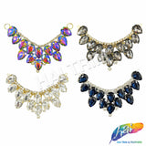 SALE! Mini Collar Rhinestone Applique on Metal Setting, YH-110