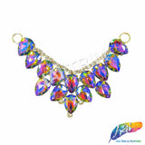 SALE! Mini Collar Rhinestone Applique on Metal Setting, YH-110