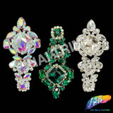 SALE! Fancy Motif Rhinestone Applique on Metal Setting, YH-115