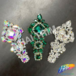 SALE! Fancy Motif Rhinestone Applique on Metal Setting, YH-115