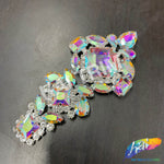 SALE! Fancy Motif Rhinestone Applique on Metal Setting, YH-115