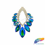 SALE! Fancy Motif Rhinestone Applique on Metal Setting, YH-116