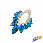 SALE! Fancy Motif Rhinestone Applique on Metal Setting, YH-116