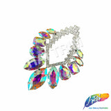 SALE! Fancy Motif Rhinestone Applique on Metal Setting, YH-116