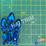 SALE! Blue Green Fancy Motif Applique on Metal Setting, YH-120