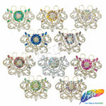 Fancy Color Motif Rhinestone Applique with Rings, YH-501