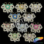 Fancy Color Motif Rhinestone Applique with Rings, YH-501