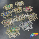 Fancy Color Motif Rhinestone Applique with Rings, YH-501