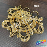 Fancy Color Motif Rhinestone Applique with Rings, YH-501