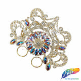 Fancy Color Motif Rhinestone Applique with Rings, YH-501