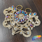 Fancy Color Motif Rhinestone Applique with Rings, YH-501
