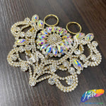 Fancy Color Motif Rhinestone Applique with Rings, YH-501
