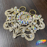 Fancy Color Motif Rhinestone Applique with Rings, YH-501