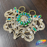 Fancy Color Motif Rhinestone Applique with Rings, YH-501