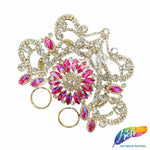 Fancy Color Motif Rhinestone Applique with Rings, YH-501