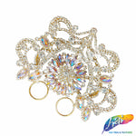 Fancy Color Motif Rhinestone Applique with Rings, YH-501