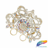 Fancy Color Motif Rhinestone Applique with Rings, YH-501