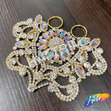 Fancy Color Motif Rhinestone Applique with Rings, YH-501