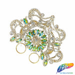 Fancy Color Motif Rhinestone Applique with Rings, YH-501