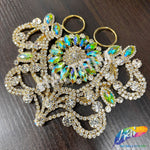 Fancy Color Motif Rhinestone Applique with Rings, YH-501