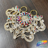 Fancy Color Motif Rhinestone Applique with Rings, YH-501
