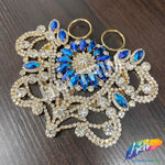 Fancy Color Motif Rhinestone Applique with Rings, YH-501