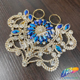 Fancy Color Motif Rhinestone Applique with Rings, YH-501