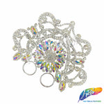 Fancy Color Motif Rhinestone Applique with Rings, YH-501