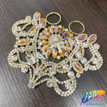 Fancy Color Motif Rhinestone Applique with Rings, YH-501