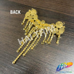 Fancy Color Motif Rhinestone Applique with Rhinestone Fringe, YH-502