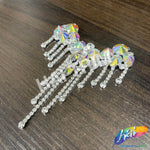Fancy Color Motif Rhinestone Applique with Rhinestone Fringe, YH-502