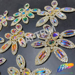 Fancy Flower Motif Rhinestone Applique, YH-504